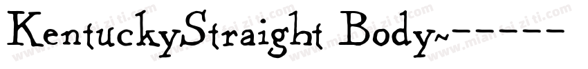 KentuckyStraight Body字体转换